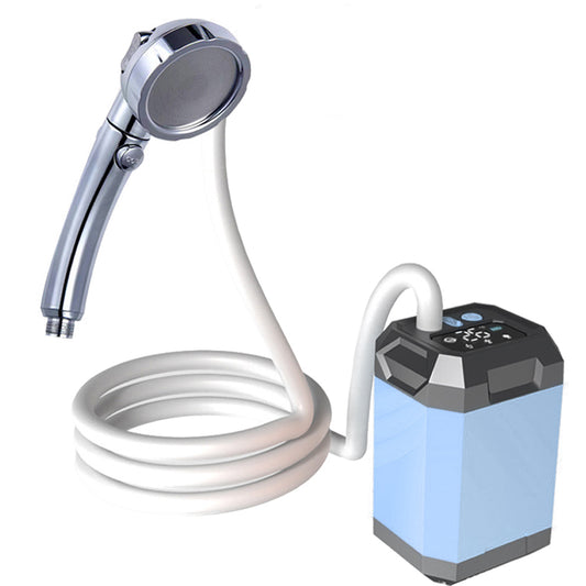 Portable Shower for Camping, Outdoor Electric Shower Rechargeable Pump with Intelligent Digital Display, Camping Shower Head Nozzle for Camping, Hiking, Traveling, Washing