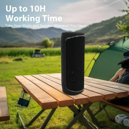 Portable Bluetooth Speaker, Wireless Speaker with RGB Lights, Bluetooth 5.3 TWS Waterproof Speaker for Gifts Outdoor Beach Camping Home Party, Black