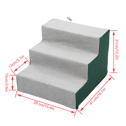 Mgaxyff 3 Tiers Dog Stairs Dog Steps for Beds or Couches Pet Steps with Removable Washable Cover