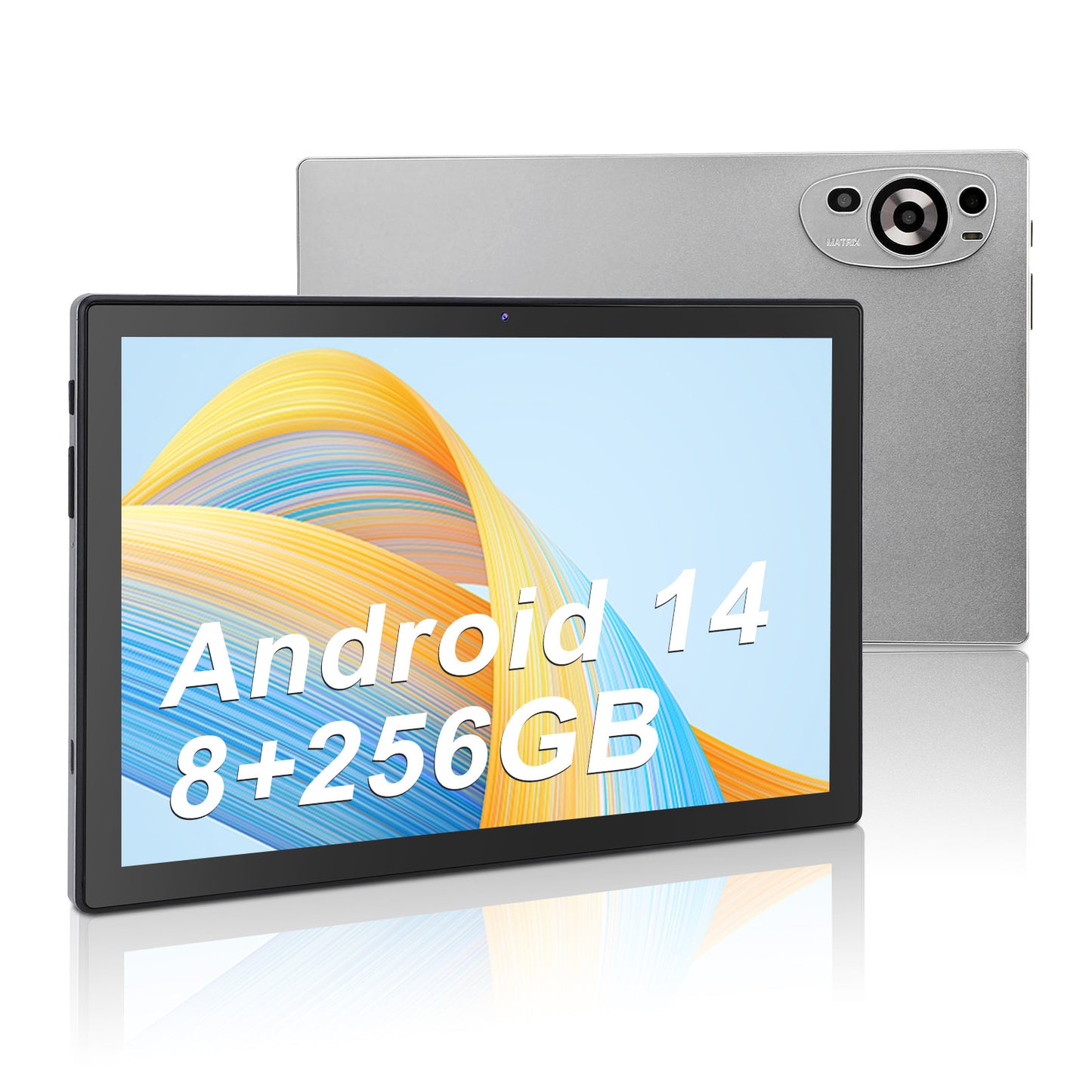 Android 14 Tablet, 10.1 Inch Android Tablets 8GB RAM 256GB ROM 128GB Expand, 1920*1080 IPS Screen Ten-Core Processor 8MP+20MP Dual Camera, Bluetooth WiFi Tablets for Kids, GMS, Gray