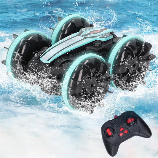 Boys Toy Remote Control Car RC Boat Amphibious Stunt Car for Kids Girls 4WD RC Cars for Water Land Pool Beach