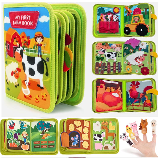 Busy Book for Baby 1-3 Montessori Toys Busy Board for 1 Years Old Boys Girls Early Educational Learning Activities Book for Toddlers