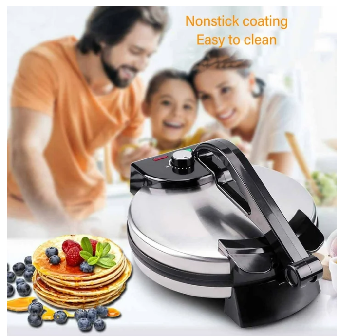 Roti Maker Machine, Stainless Steel Non-Stick Electric Tortilla Maker, 10-Inch