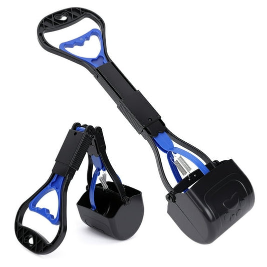 Dog Pooper Scooper for Large Small Dogs Long Handle Folding Dog Poop Scooper Pick Up Tool for Grass Outdoor