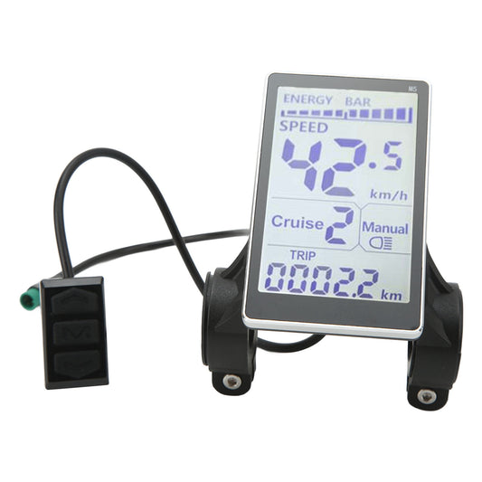 E Scooter LCD Display Meter, 5 Pin Universal M5 LCD Panel Screen Wear Resistant For 22.2mm Electric Bikes