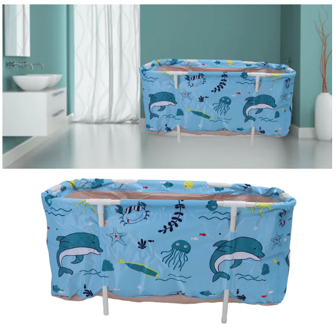 Foldable Bathtub Portable Soaking Bath Tub Ice Bathtub Hot Bathtub Eco-Friendly Bathing Tub For 2 Person With Back Pad For Shower Stall,Thickening With Thermal Foam To Keep