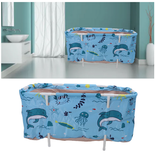 Foldable Bathtub Portable Soaking Bath Tub Ice Bathtub Hot Bathtub Eco-Friendly Bathing Tub For 2 Person With Back Pad For Shower Stall,Thickening With Thermal Foam To Keep