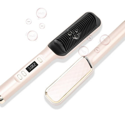 Hair Straightener Brush for Home Salon Fast 20s Heating Ionic Hair with Digital Display Rotatable Power Cord