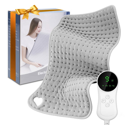 Heating Blanket 9 Heat Levels & 4 Timers Ultra-Soft Fast Heating Extra Large 33” x 17” Electric Warming Pad for Back, Neck, Shoulders & Legs