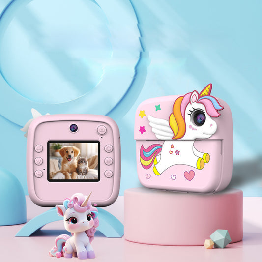 Kids Camera Instant Print, Dual-Lens 24MP Digital Camera for Christmas Birthday Gifts for Girls Boys, 1080P Selfie Instant Cameras with 32GB Card, Instant Print Digital Camera for Kids, Pink
