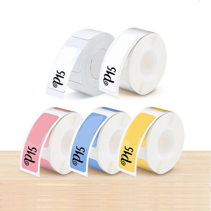 Label Maker Tape 15 × 30mm Self-Adhesive Sticker Thermal Paper, 1 Roll Replacement Label Paper for Mini Label Printer Inkless, White