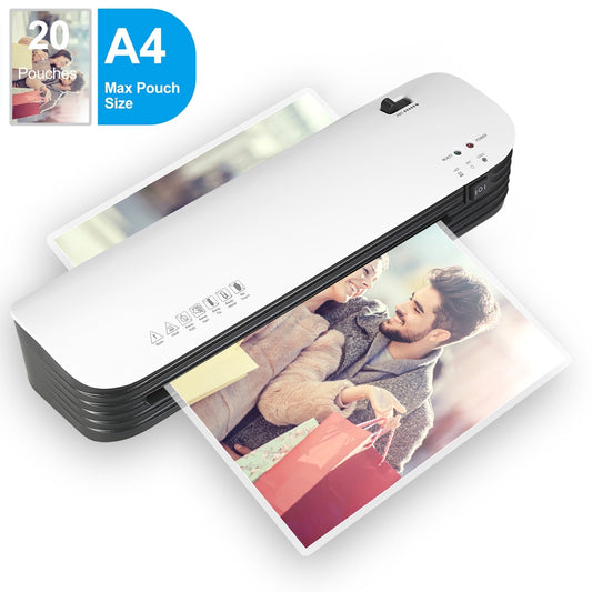 Laminator Machine, A4 Laminating Machine Hot & Cold with Paper Trimmer & Corner Rounder, 4 in 1 Laminator with 15 Laminating Sheets, 9 inch Personal Thermal Laminator for Home School Office