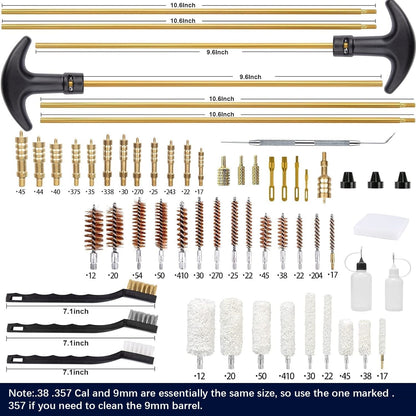 58 Pieces Gun Cleaning Kit, Universal Gun Cleaning Kit for All Caliber Pistol Rifle Handgun Shotgun, Hunting Cleaning Kits with Brass Rods and Tough Carrying Case, Gun Accessories Gifts for Men