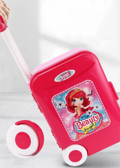 Toddler Vanity Set, 3 in 1 Pretend Princess Girls Vanity Table with Mirror, Lights, Cosmetics and Hair Dryer, Kids Makeup Table Toys Gift for Girls Toddlers Ages 2 3 4 5 6, Pink