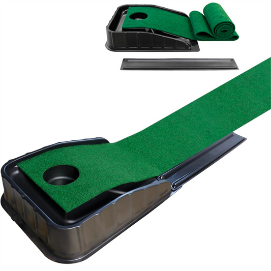 Golf Putting Green, 8.5FT Indoor Golf Putting Mat with Auto Ball Return, Golf Putting Set Mini Golf Game for Home Office Backyard Party, Golf Gifts for Men