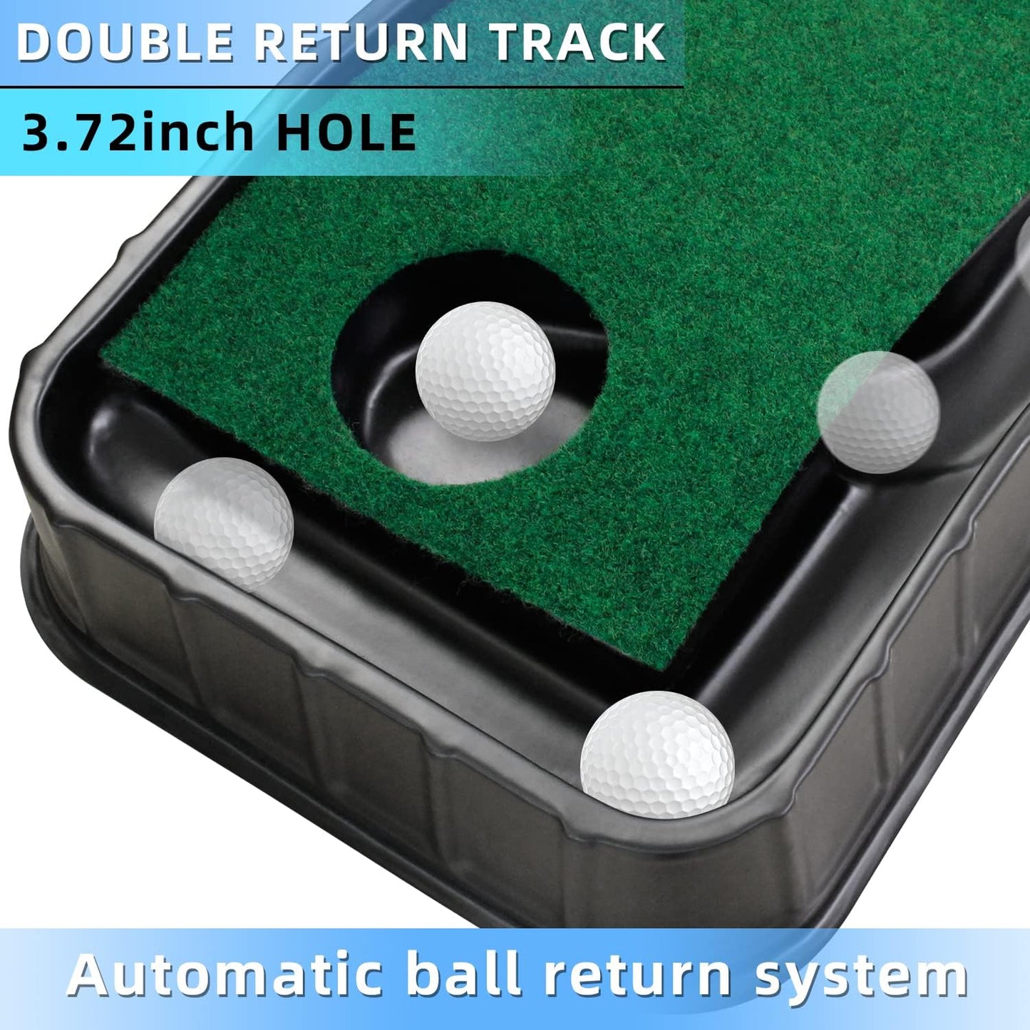 Golf Putting Green, 8.5FT Indoor Golf Putting Mat with Auto Ball Return, Golf Putting Set Mini Golf Game for Home Office Backyard Party, Golf Gifts for Men