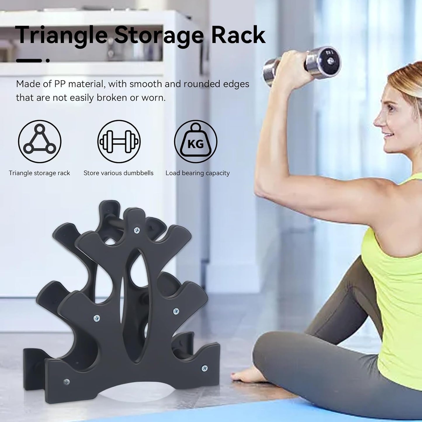 Dumbbell Rack Dumbbell Stand 3 Tier Dumbbell Rack Weight Rack Triangular Dumbbell Rack Stand 3 Tier Weight Hoder 23x22.5x8.5cm For Home Gym Exercise