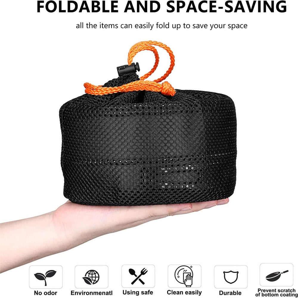 13pcs Camping Cookware Set with Mini Stove, Aluminum Camping Cookware Kit, Folding Camping Cooking Set with Non-stick Pot Pan Teapot Storage Bag for Camping Backpacking Outdoor Cooking Picnic
