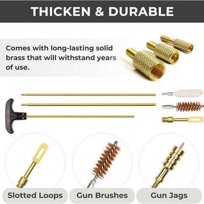 58 Pieces Gun Cleaning Kit, Universal Gun Cleaning Kit for All Caliber Pistol Rifle Handgun Shotgun, Hunting Cleaning Kits with Brass Rods and Tough Carrying Case, Gun Accessories Gifts for Men