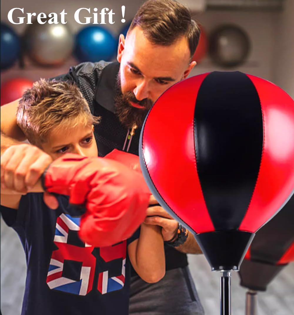 Eotvia Punching Bag for Kids, Freestanding Boxing Set with Junior Gloves, 41 Inch Height Adjustable Punching Bag with Stand, Sport Game Toys for Boys Girls 3-10 Years Perfect for Exercise and Fitness