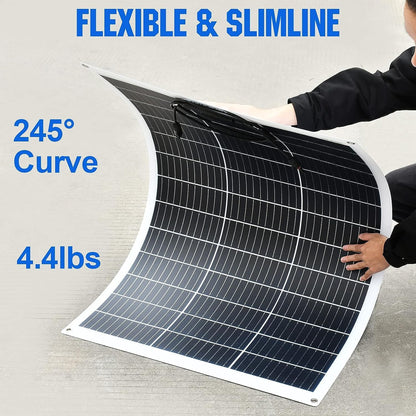 300 Watts Solar Panel Kit, 27.5"x18" High Efficiency Battery Charger with Controller/18V Battery Clip, Portable Waterproof Solar Panel, Backup Power Emergency for Camp RV Home Boat Caravan Rooftop
