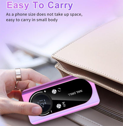 Portable Electric Nail Drill Manicure Pedicure Polishing Shape Tools for Nail Care Beauty Home Salon Use - 45000RPM, Purple