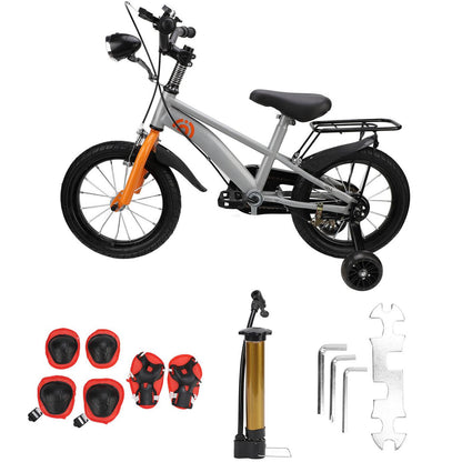 Kids Bike, Training Wheels Rubber Tires Carbon Steel Adjustable Seat Handlebar Boys Girls Bike  For Indoor