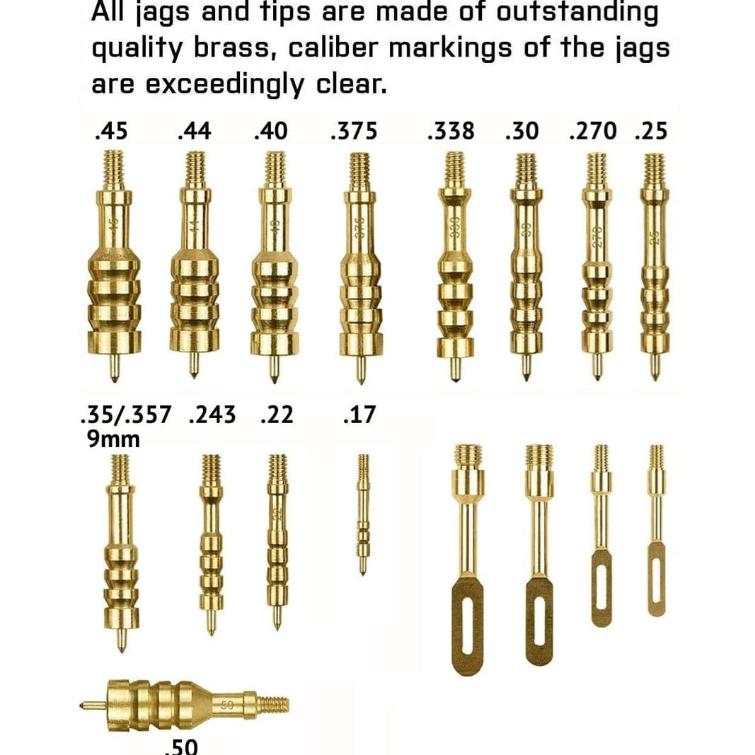58 Pieces Gun Cleaning Kit, Universal Gun Cleaning Kit for All Caliber Pistol Rifle Handgun Shotgun, Hunting Cleaning Kits with Brass Rods and Tough Carrying Case, Gun Accessories Gifts for Men
