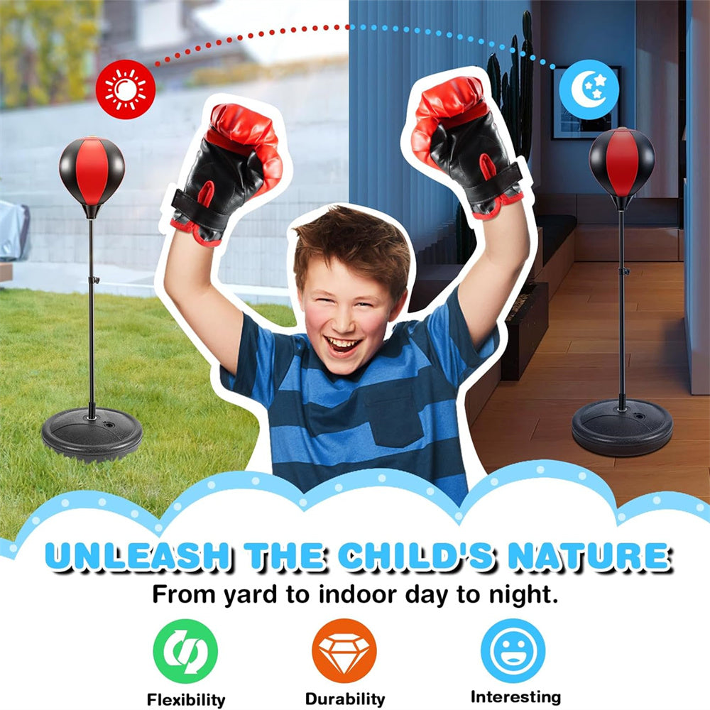 Eotvia Punching Bag for Kids, Freestanding Boxing Set with Junior Gloves, 41 Inch Height Adjustable Punching Bag with Stand, Sport Game Toys for Boys Girls 3-10 Years Perfect for Exercise and Fitness