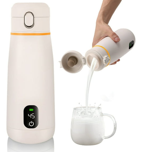 Portable Bottle Warmer for Travel 12oz/350ml Capacity Portable Milk Warmer for Baby Breast Milk & Water, Rapid Warming with LED Display