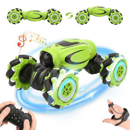 RC Stunt Car Gesture Sensing RC Stunt Car for Boys Girls Kids Aged 3-12 Years Old Remote Control Car 4WD Drift Twist Stunt Car with Sound & Lights