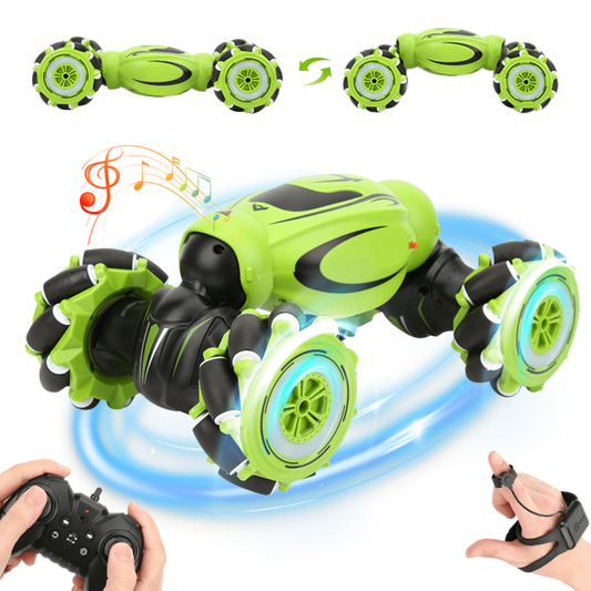 RC Stunt Car Gesture Sensing RC Stunt Car for Boys Girls Kids Aged 3-12 Years Old Remote Control Car 4WD Drift Twist Stunt Car with Sound & Lights