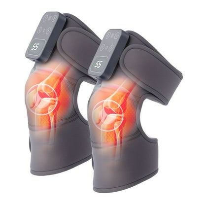 Cordless Heated Knee Brace Heat Vibration Electric Heated Knee Wrap for Knee, Joint, Shoulder, 5 Heat Levels 3 Massage Mode