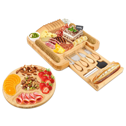 Cheese Board Charcuterie Cheese Board Charcuterie Board Set Bambusoideae Serving Tray Charcuterie Cheese Board With Drawer Cutlery For House Warming Wedding Gifts
