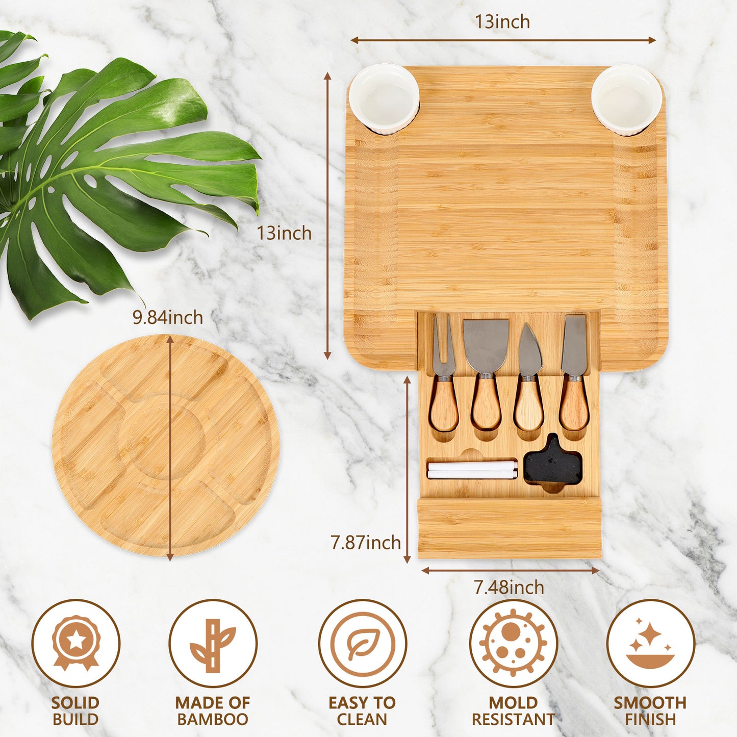 Cheese Board Charcuterie Cheese Board Charcuterie Board Set Bambusoideae Serving Tray Charcuterie Cheese Board With Drawer Cutlery For House Warming Wedding Gifts