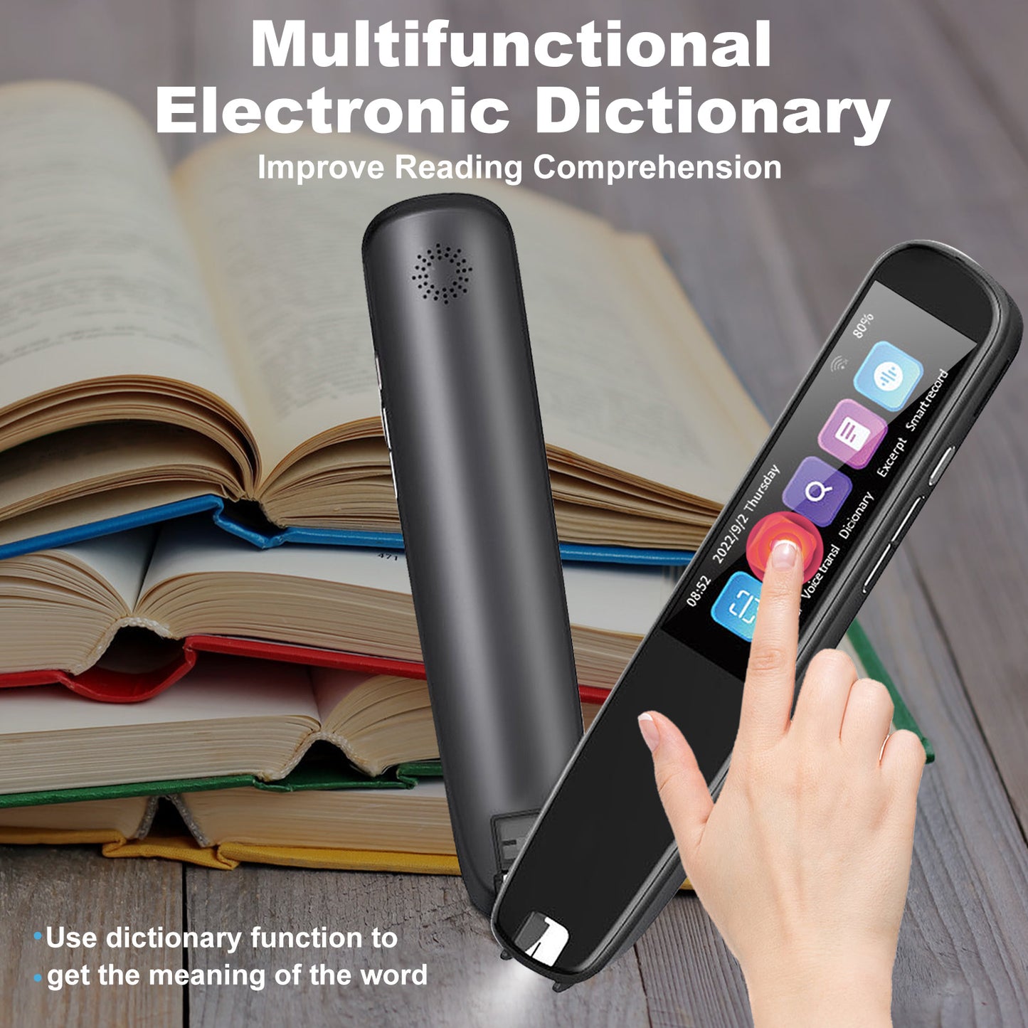 Bluetooth WiFi Scan Reader Pen for Dyslexia, Text to Speech Pen, Portable 131 Language Translator Device for Language Learners Business Students Adults Traveler