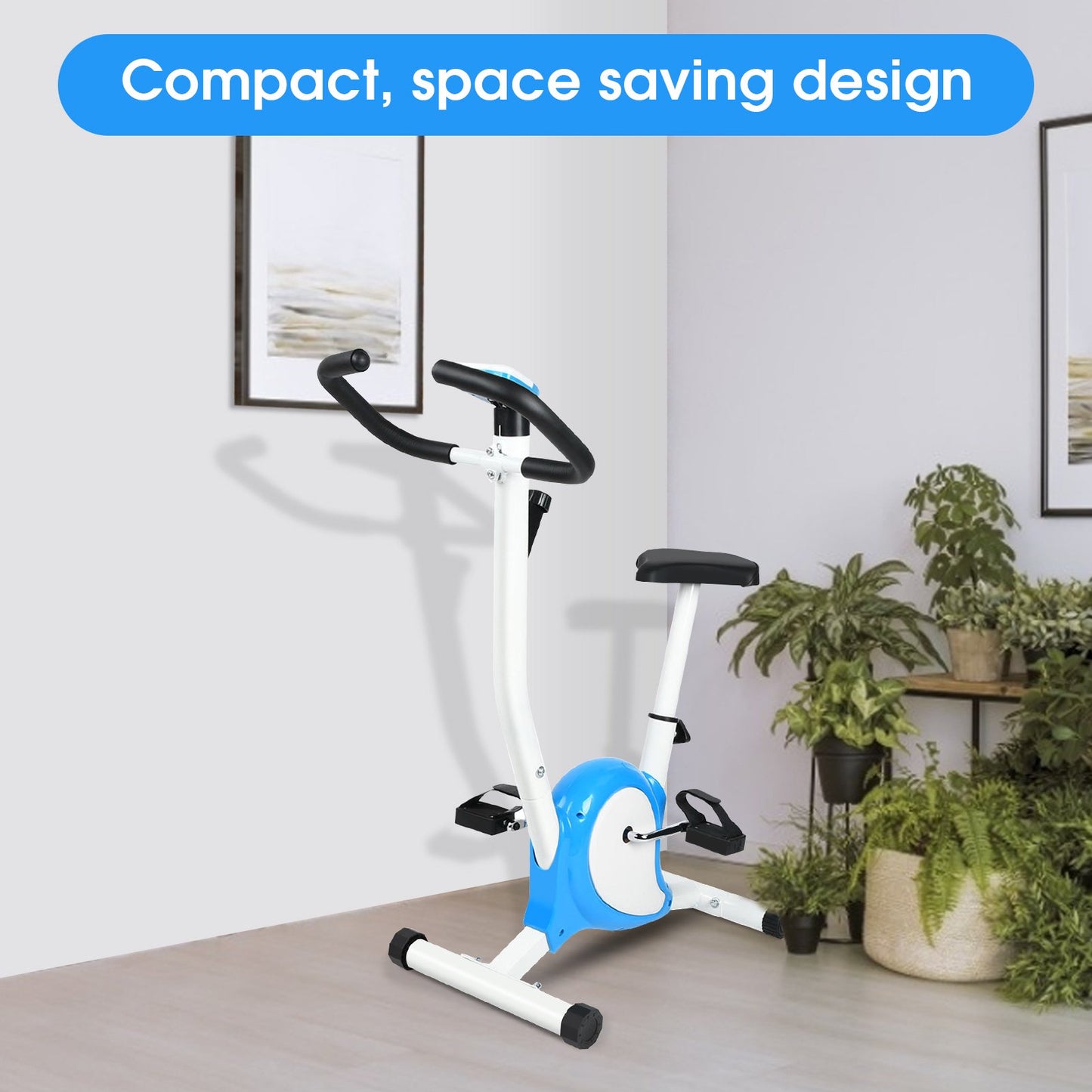 Indoor Cycling Bike, Magnetic Stationary Exercise Bike with Adjustable Resistance, Cycling Bicycle with Adjustable Seat and LCD Monitor for Indoor Cardio Workout, Max Weight 264 LBS