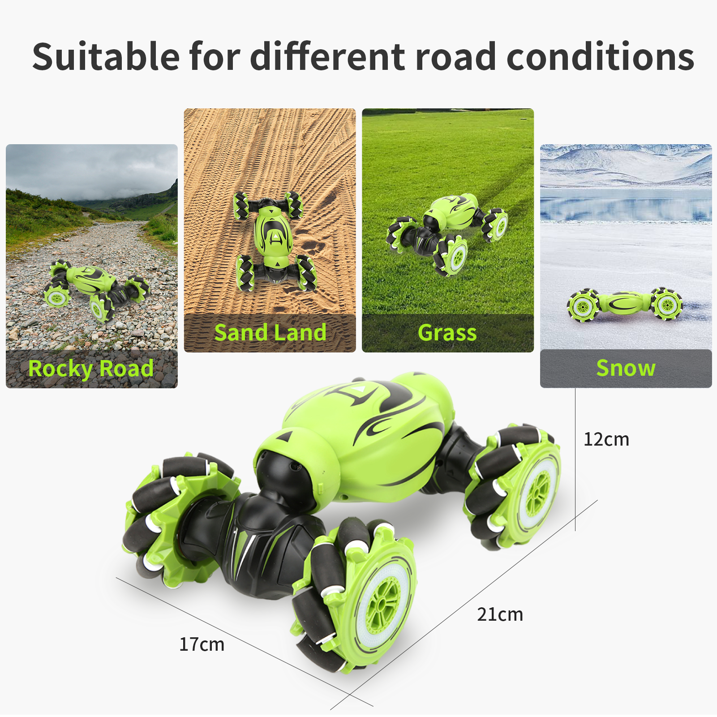 RC Stunt Car Gesture Sensing RC Stunt Car for Boys Girls Kids Aged 3-12 Years Old Remote Control Car 4WD Drift Twist Stunt Car with Sound & Lights