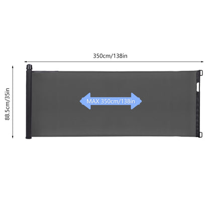 Retractable Baby Gate 35"x138" Extra Wide Mesh Dog Gate Child Safety Gate for Doorways, Indoor Outdoor Stairs, Black