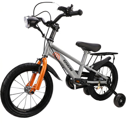inch Kids Bike with Headlight & Training Wheels Children Adjustable Seat Handlebar for Boys Girls Age 3-8 Years Old Birthday Gift