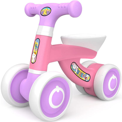 Eotvia Baby Balance Bike, Lightweight Toddler Baby Bicycle with 4 Wheels, Infant Bike Baby Outdoor Bike Riding Toy for Preschool Kids Toddlers Children Boys Girls Age 1-2 Years, First Birthday Gifts