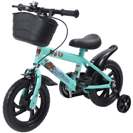 Kids Bike with Training Wheels, 12 Inch Bike with Basket, Kids Bicycle with Adjustable Seat/Handlebar, Children Bike with Handbrake/Bell/Pedals, Bicycle for Kids Boys Girls 1-5, up to 165lbs