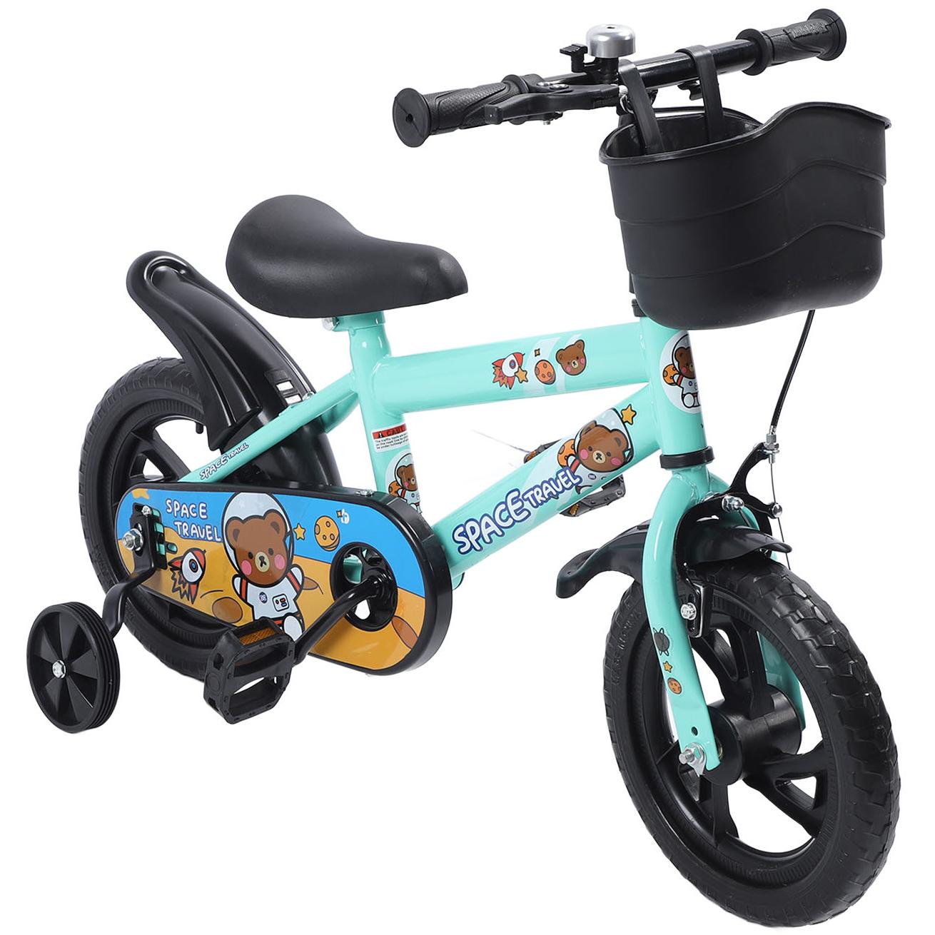 Kids Bike with Training Wheels, 12 Inch Bike with Basket, Kids Bicycle with Adjustable Seat/Handlebar, Children Bike with Handbrake/Bell/Pedals, Bicycle for Kids Boys Girls 1-5, up to 165lbs