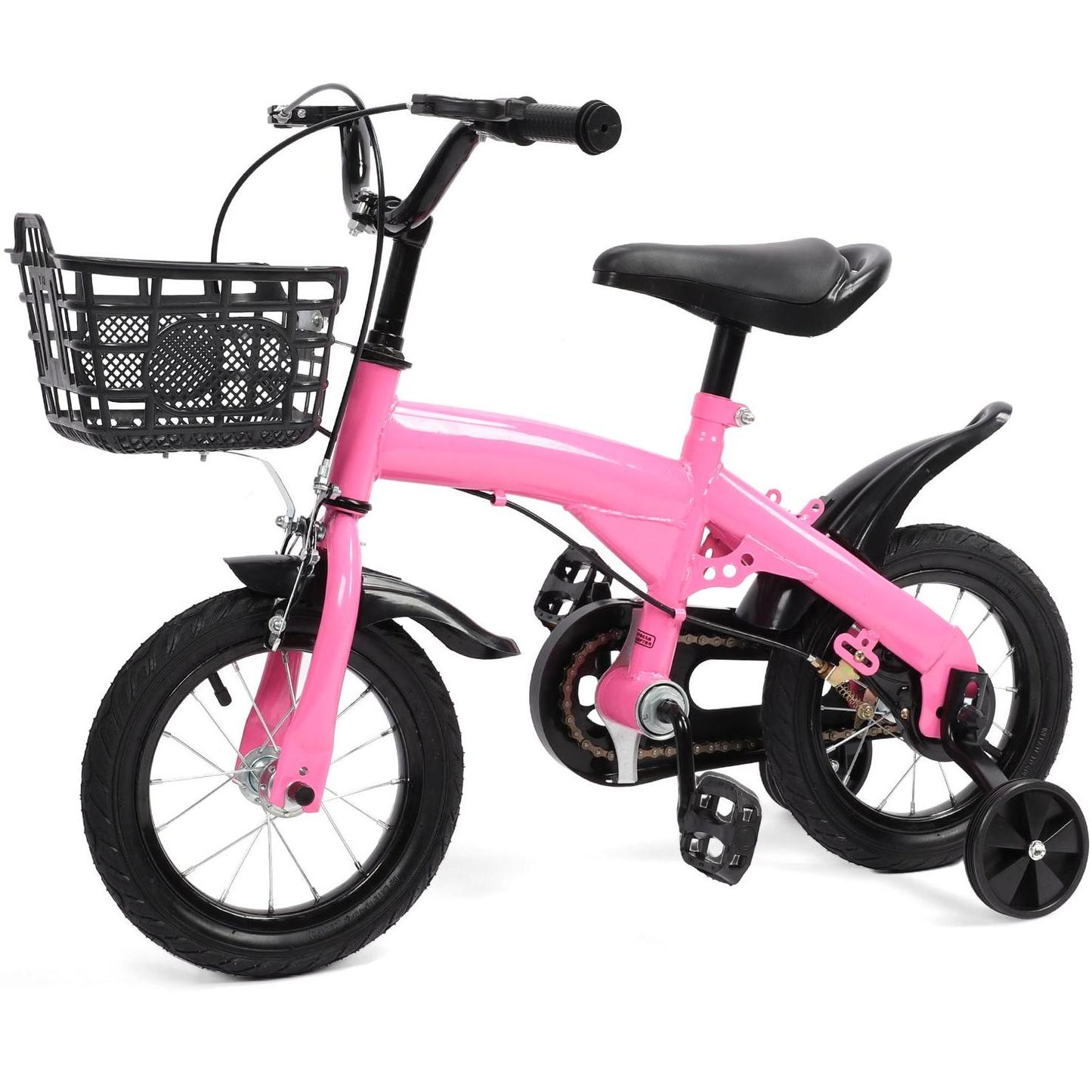 12 Inch Kids Bike with Training Wheels, Children Bike with Adjustable Handlebar, Kids Bicycle for Boys Girls Toddlers Age 1 to 5, 2-in-1 Toddler Bike with Handbrake/Bell/Pedals, up to 110lbs