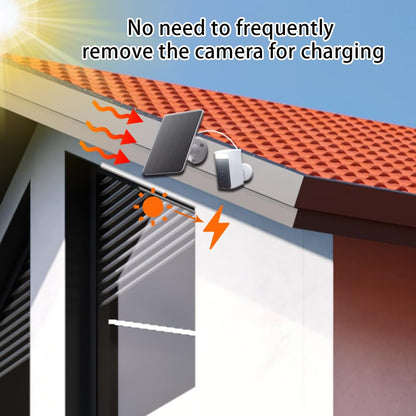 10W Solar Panel for Security Camera, USB C Port Solar Panel for 5V Outdoor Rechargeable Battery Camera Doorbell Light, 360° Adjustable Security Mount, 9.8ft Cable, IP65 Waterproof Rating