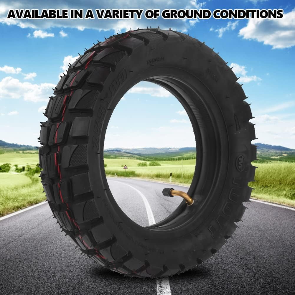 Eotvia 10in Electric Scooter Tire with 10x2.5in Inner Tube Inflatable Rubber Tyre Replacement 255x80 Outer Tube