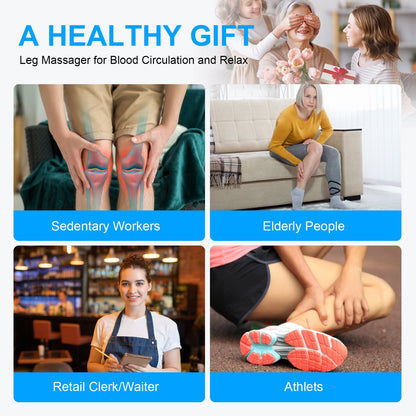 Leg Air Compression Massager with Heat, Foot and Calf Thigh Massage, 3 Modes and 3 Heating, Circulation Compression Boots Gift for Women, Wife, Mom