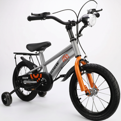 inch Kids Bike with Headlight & Training Wheels Children Adjustable Seat Handlebar for Boys Girls Age 3-8 Years Old Birthday Gift