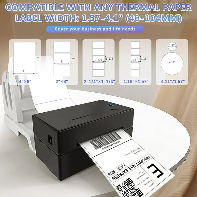 Bluetooth Thermal Printer, Wireless 4x6 Shipping Label Printer for Shipping Package and Small Business Compatible Windows, Mac, iOS, Android, Labels Maker Thermal Label Printer for Ebay, Shopify, etc