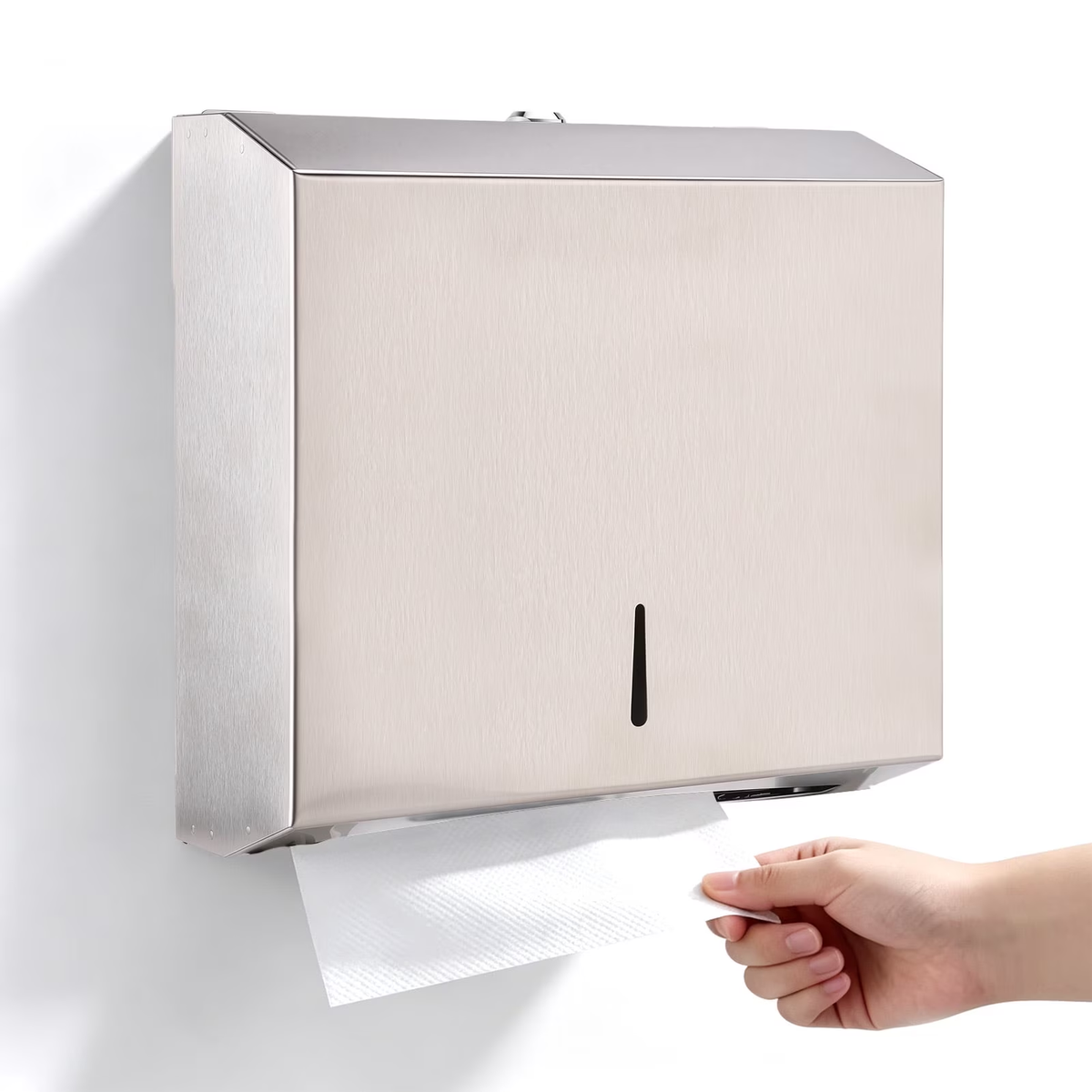 Stainless Steel Paper Towel Dispenser Lockable Wall Mount Hand Towel Holder For Home Hotel Cinema Station